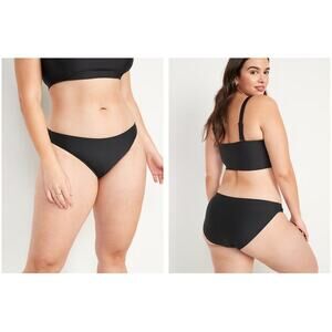 NWT Old Navy Black Bikini Swimsuit Bottoms sz XXL Summer Beach Low Waisted
